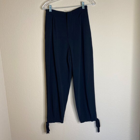marni pleated pants w/ tie at ankles